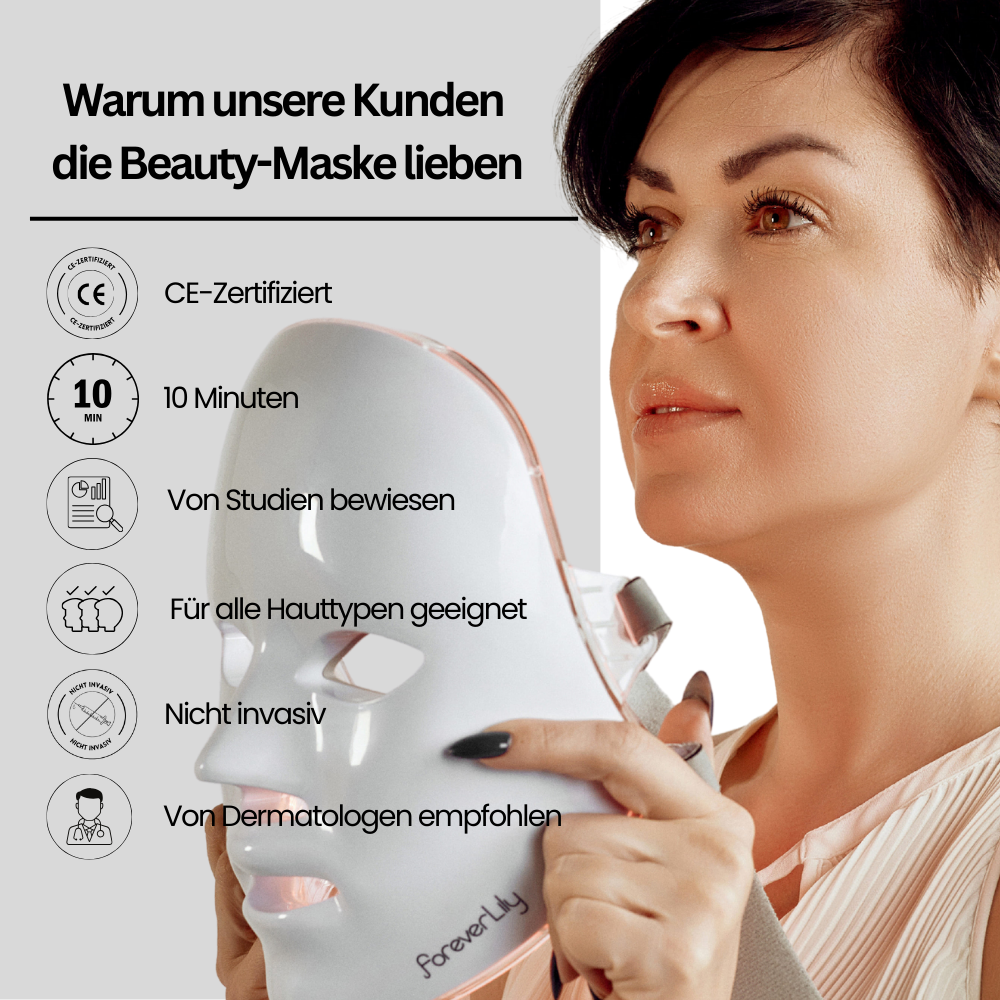 FVRLLY LED-Beauty-Maske | Rotlicht Gesichtsmaske